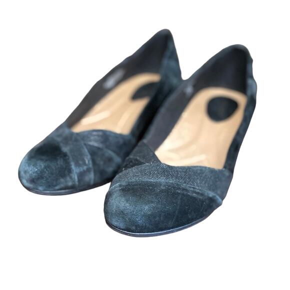 Women's Black Suede Wedge Shoes 9.5B - Picture 2 of 7